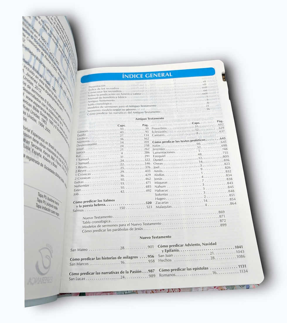 Miniatura: Biblia  para la predicacion Letra grande celeste floral indices