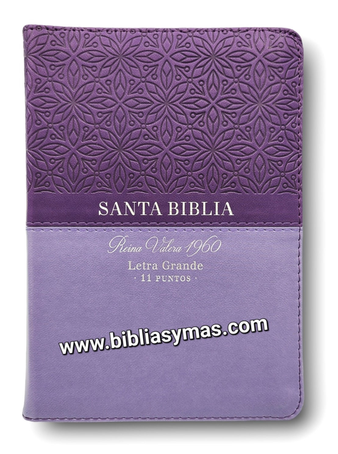 Biblia 1960 Letra Grande Compacta Imitacion Bifloral Lila Cierre Indices