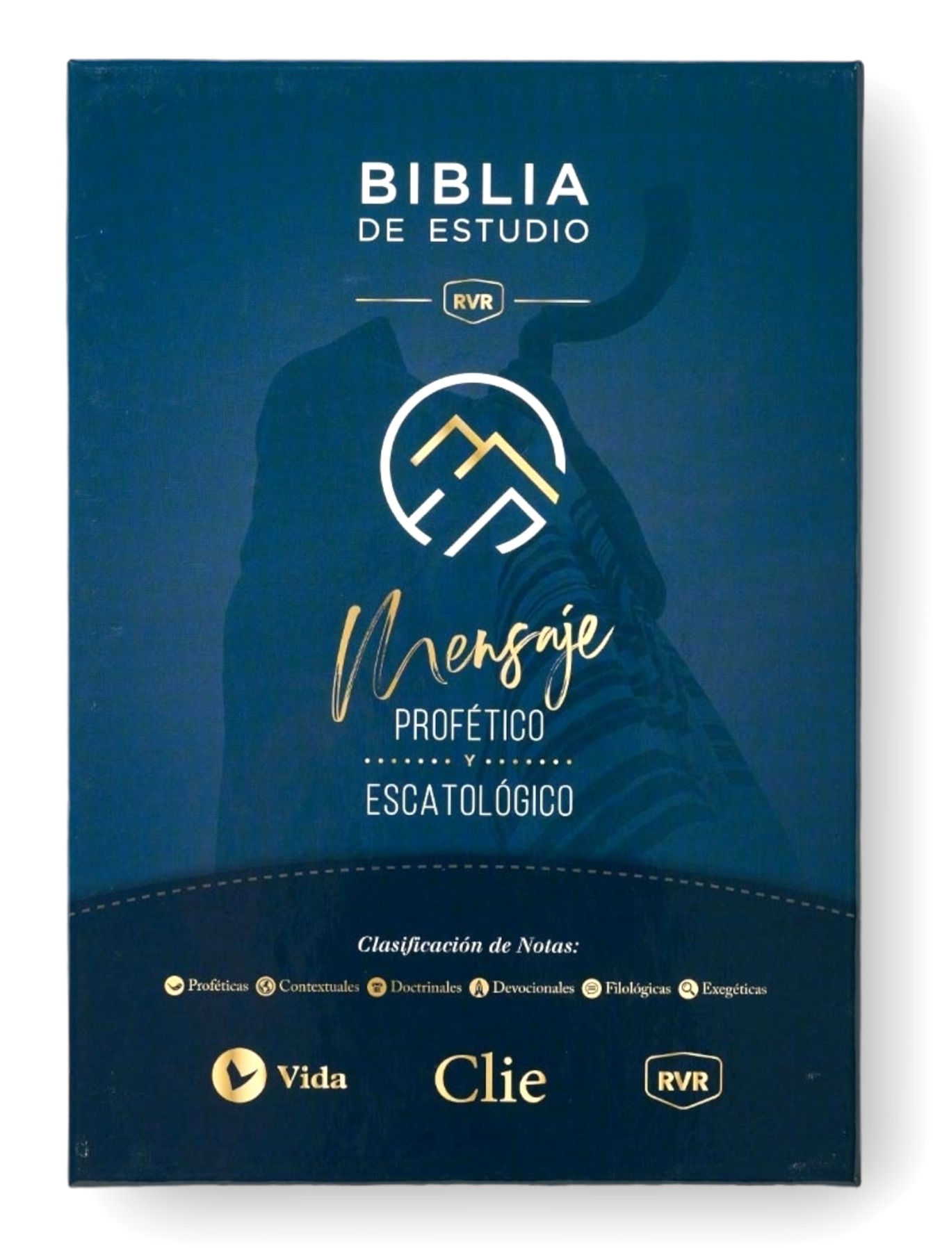 Biblia RVR de Estudio Mensaje Profetico y Escatologico Imit. Piel Azul Indices