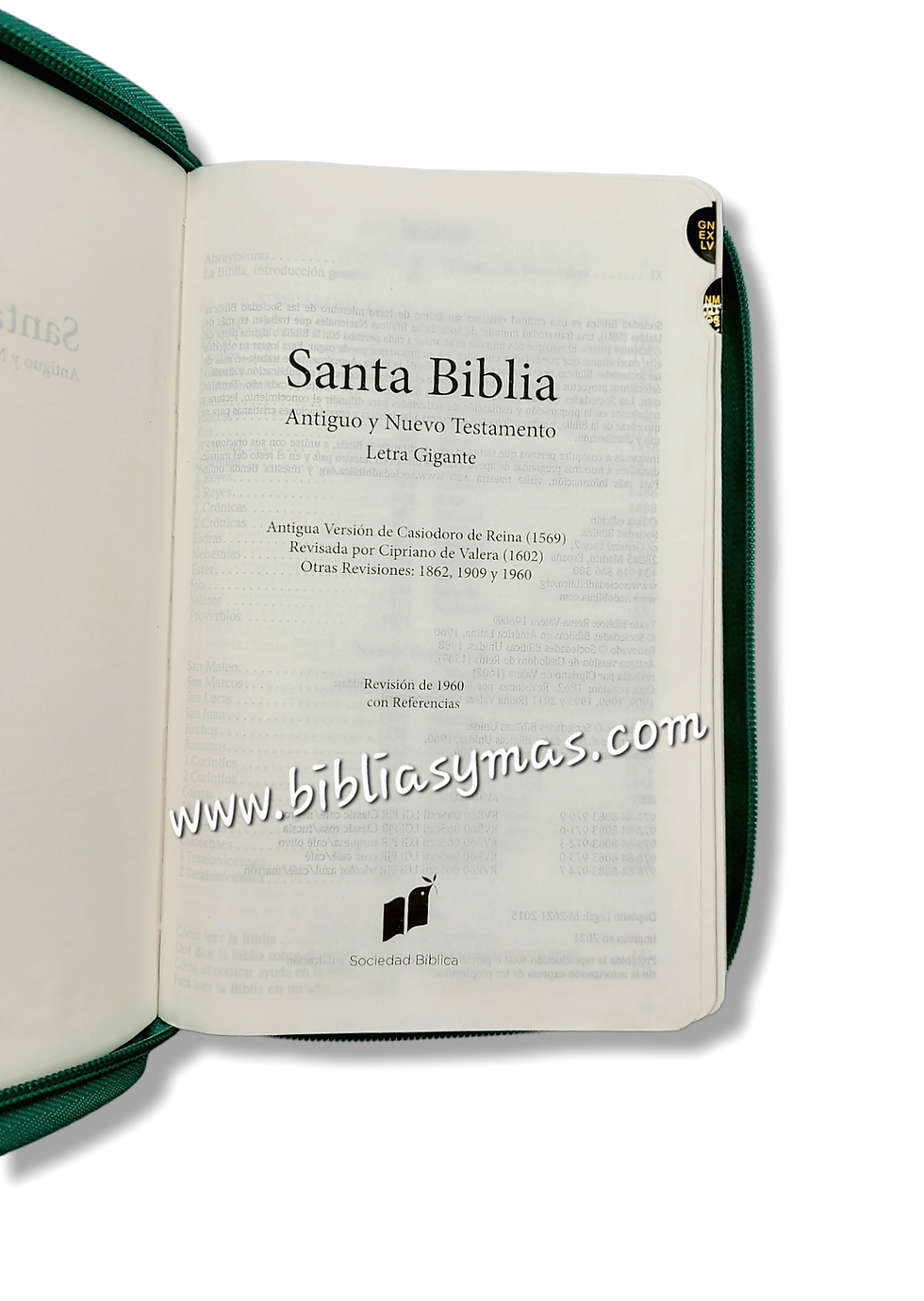 Thumbnail: Biblia RVR1960 L. Gigante Tam. Manual Imit. Turquesa Cierre Indices Salmos 52:8