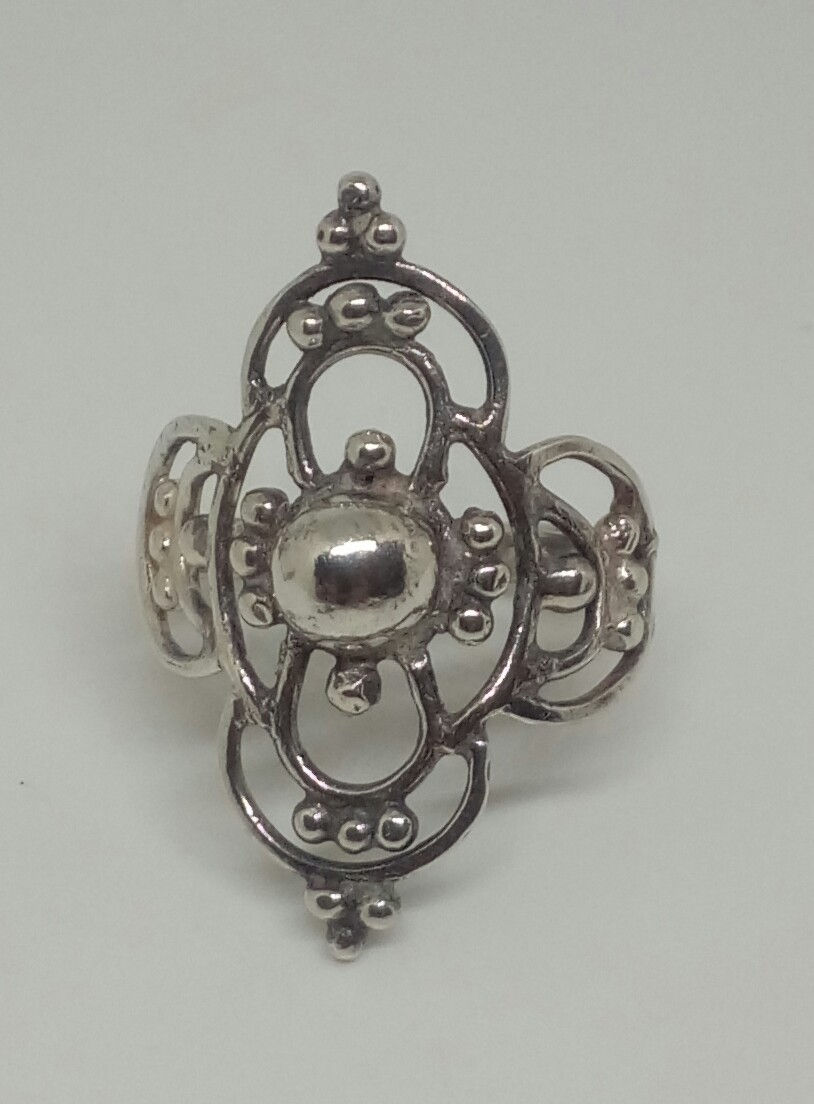 Thumbnail: Sterling Silver Filigree Bo Ho Ring