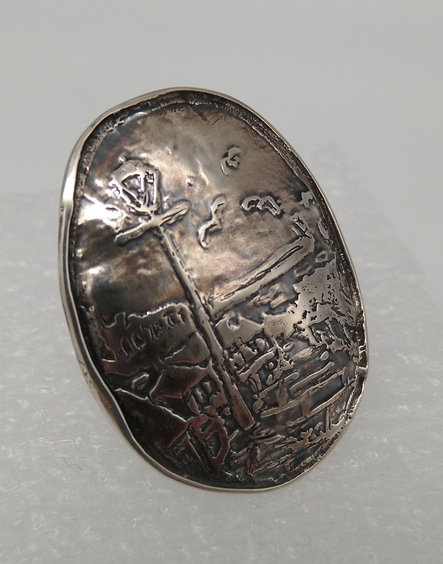 Whitby View From the Top of the 199 Steps, Sterling Silver Statement Ring