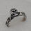 Thumbnail: Tiny Sterling Silver Skull Ring with Heavy Pyramid Band