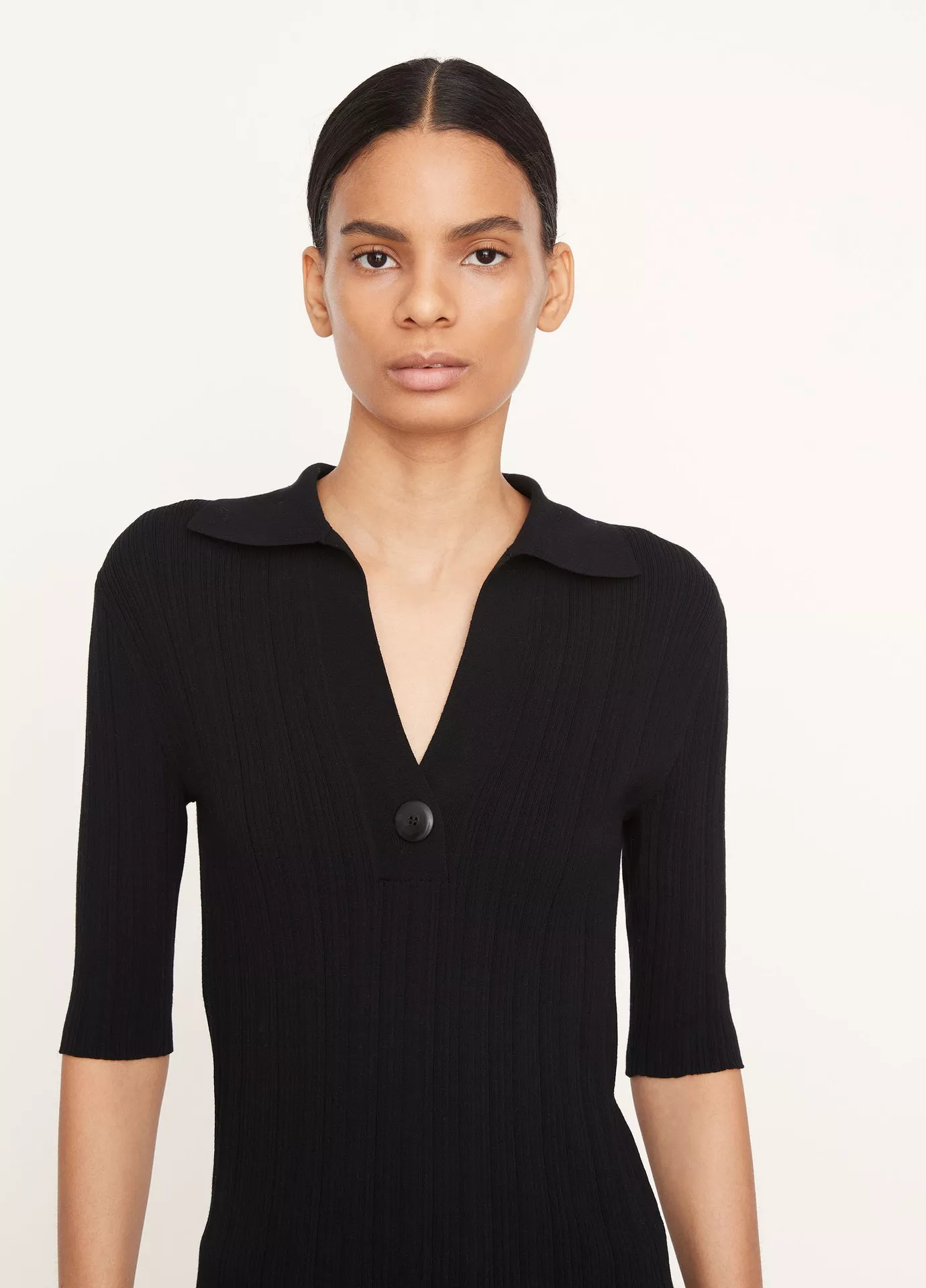 Vince Italian CottonBlend ElbowSleeve Polo Shirt Quinn and Foster