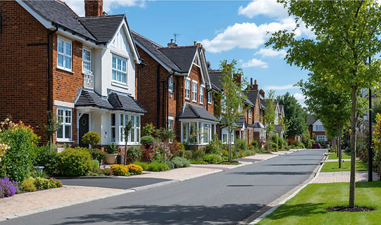 Typical new housing estate street