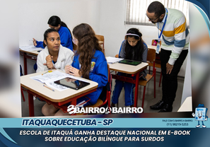 Escola de Itaquá ganha destaque nacional em e-book sobre educação bilíngue para surdos
