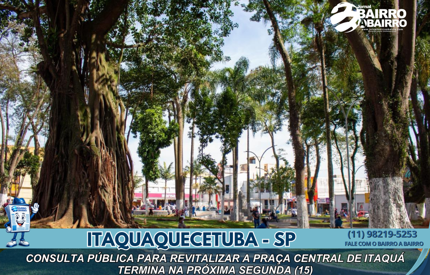 Consulta pública para revitalização da praça central de Itaquá termina na próxima segunda-feira (15)