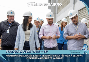 Prefeitura de Itaquá e Sabesp realizam visita técnica à Estação Elevatória de Esgoto Jaguari