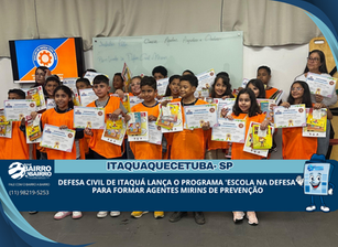 Defesa Civil de Itaquá lança o programa 'Escola na Defesa' para formar agentes mirins de prevenção