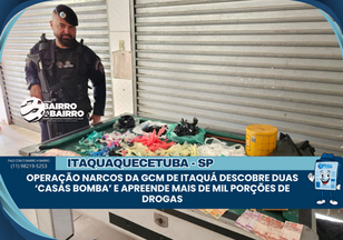 Operação Narcos da GCM de Itaquá descobre duas ‘casas bomba’ e apreende mais de mil porções de drogas