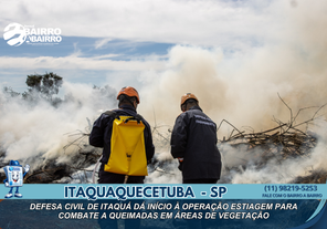 Defesa Civil de Itaquá inicia Operação Estiagem para reforçar combate a queimadas e proteger áreas verdes