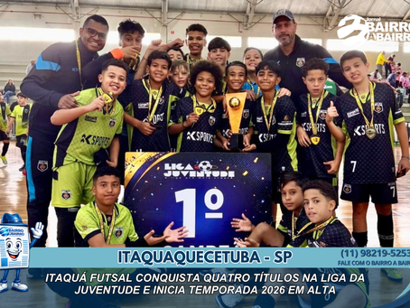 Itaquá Futsal conquista quatro títulos da Liga da Juventude e inicia temporada 2026 em alta