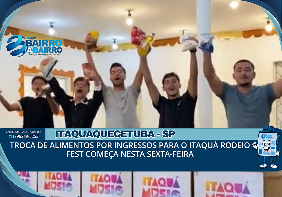 Troca de alimentos por ingressos para o Itaquá Rodeio Fest começa nesta sexta-feira