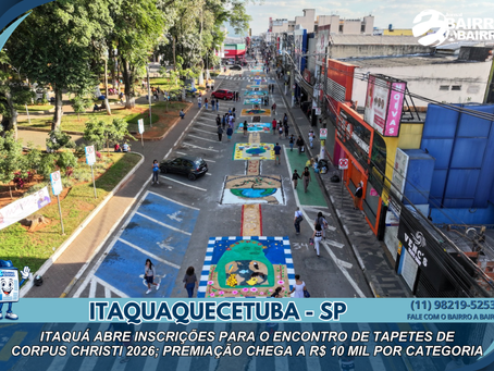 Itaquá abre inscrições para o Encontro de Tapetes de Corpus Christi 2026; premiação chega a R$ 10 mil por categoria