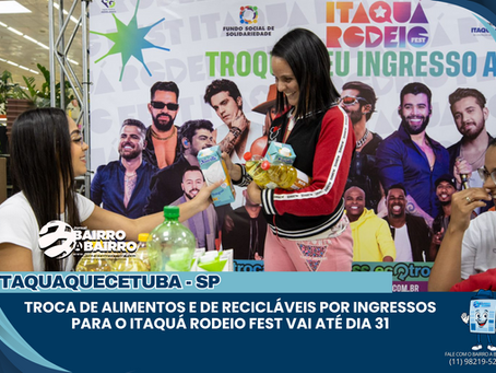Troca de alimentos e de recicláveis por ingressos para o Itaquá Rodeio Fest vai até dia 31