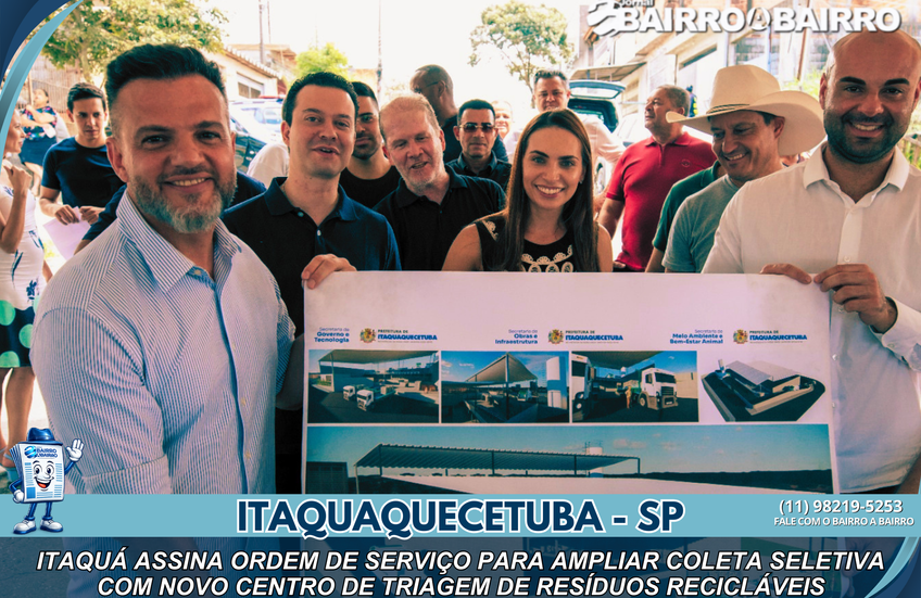 Itaquá assina ordem de serviço para novo Centro de Triagem e amplia coleta seletiva no município