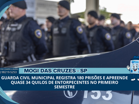 Guarda Civil Municipal registra 180 prisões e apreende quase 34 quilos de entorpecentes no primeiro semestre