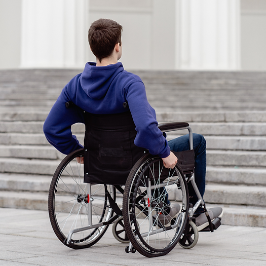 vue de dos sweat, homme en fauteuil roulant
