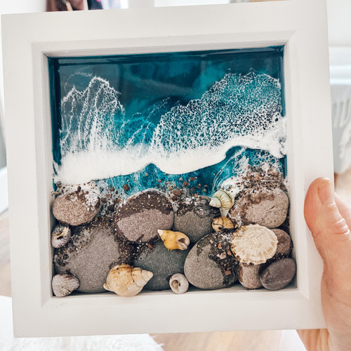 Ocean Resin Wall Art, Beach Resin Art, Coastal | Tiny Bird Art