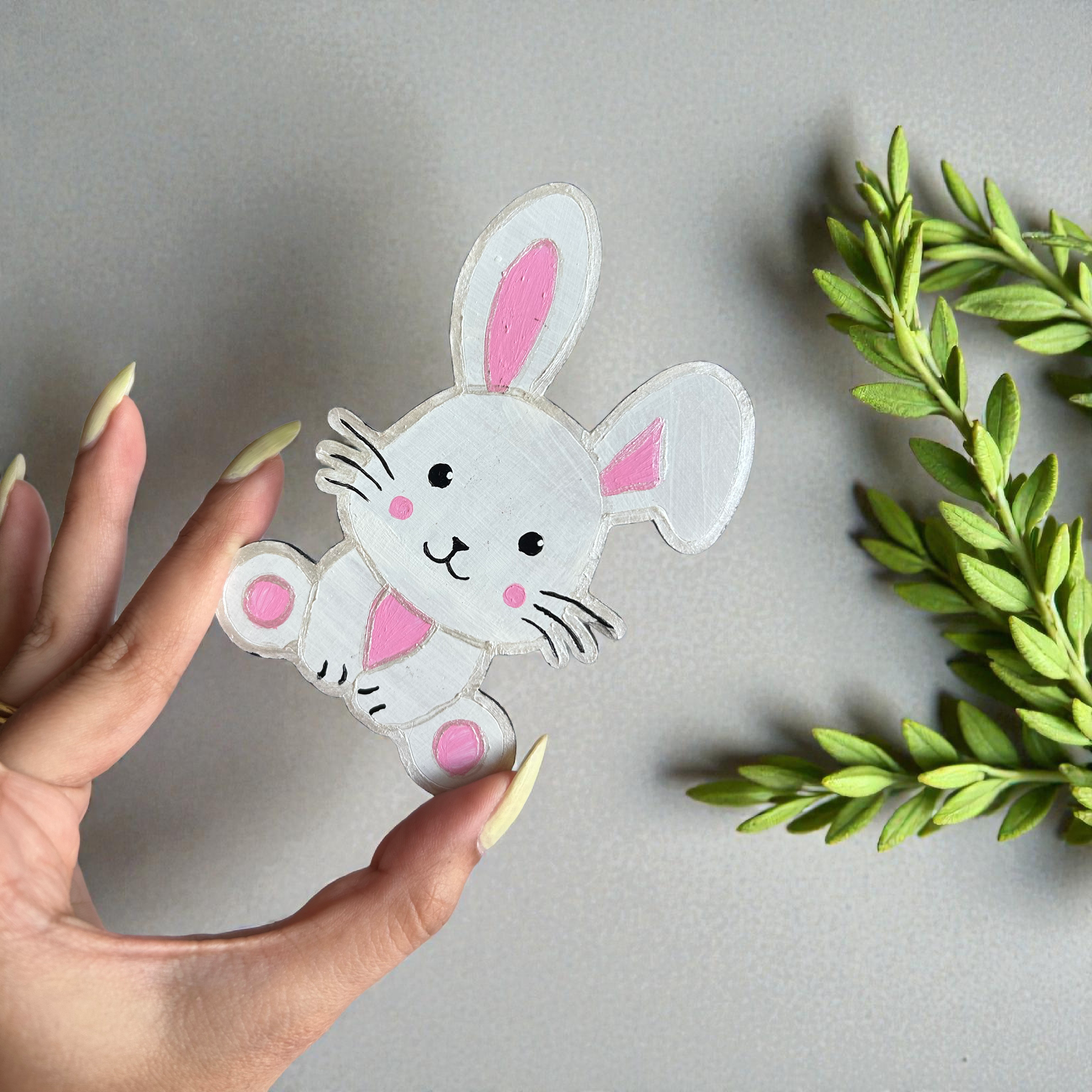 Handmade Easter Bunny fridge magnet🐰