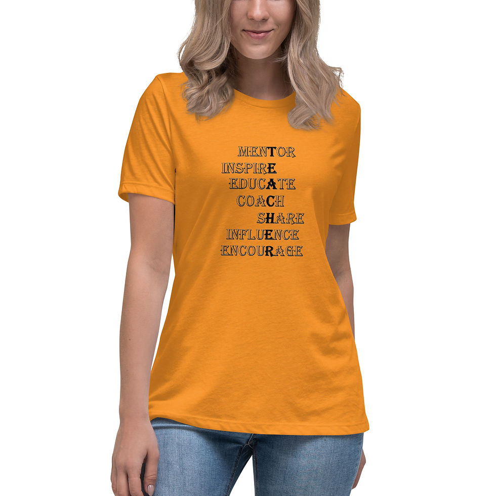 Thumbnail: Women's Relaxed I am a Teacher T-Shirt Black Letters