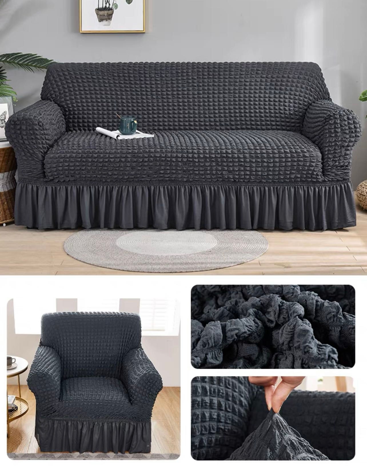 Turco juego 3+1+1 gris