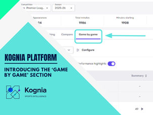 Introducing the ‘Game by game’ section of the Kognia platform