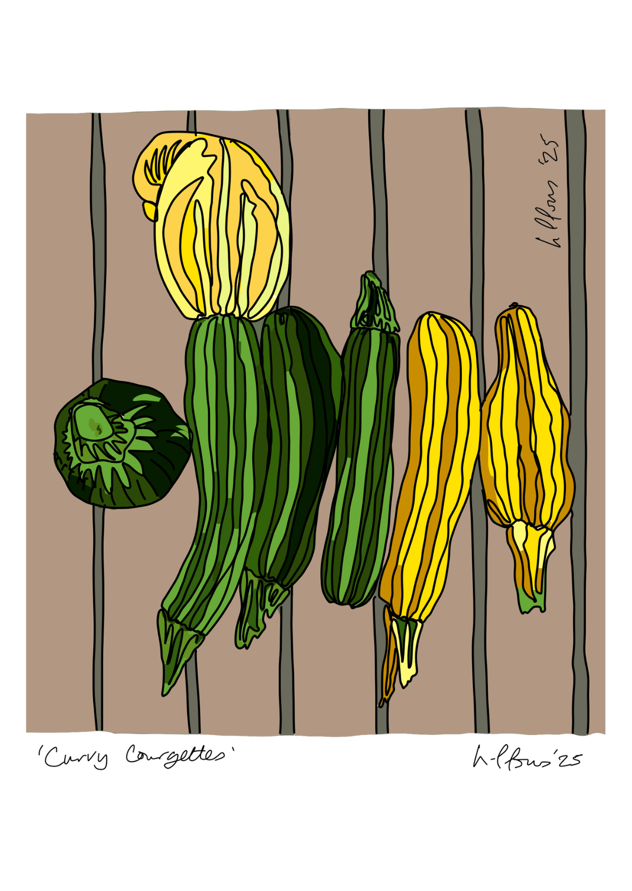 Curvy Courgettes Card
