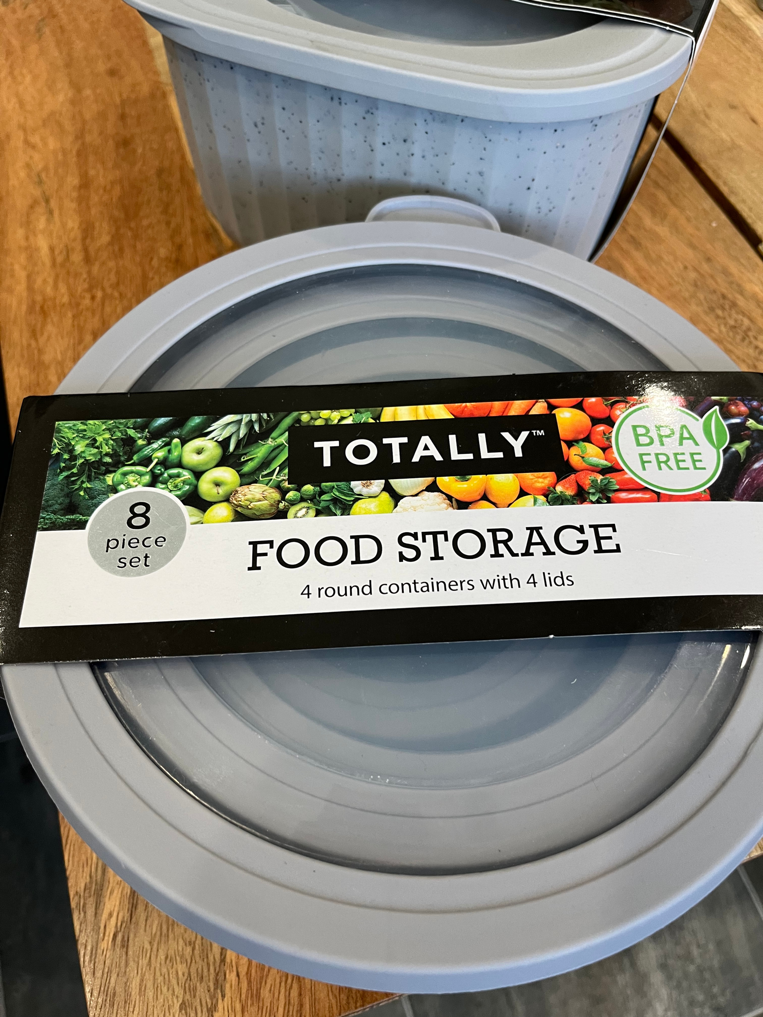 8 PIECE FOOD STORAGE SET - ROUND CONTAINERS WITH LIDS
