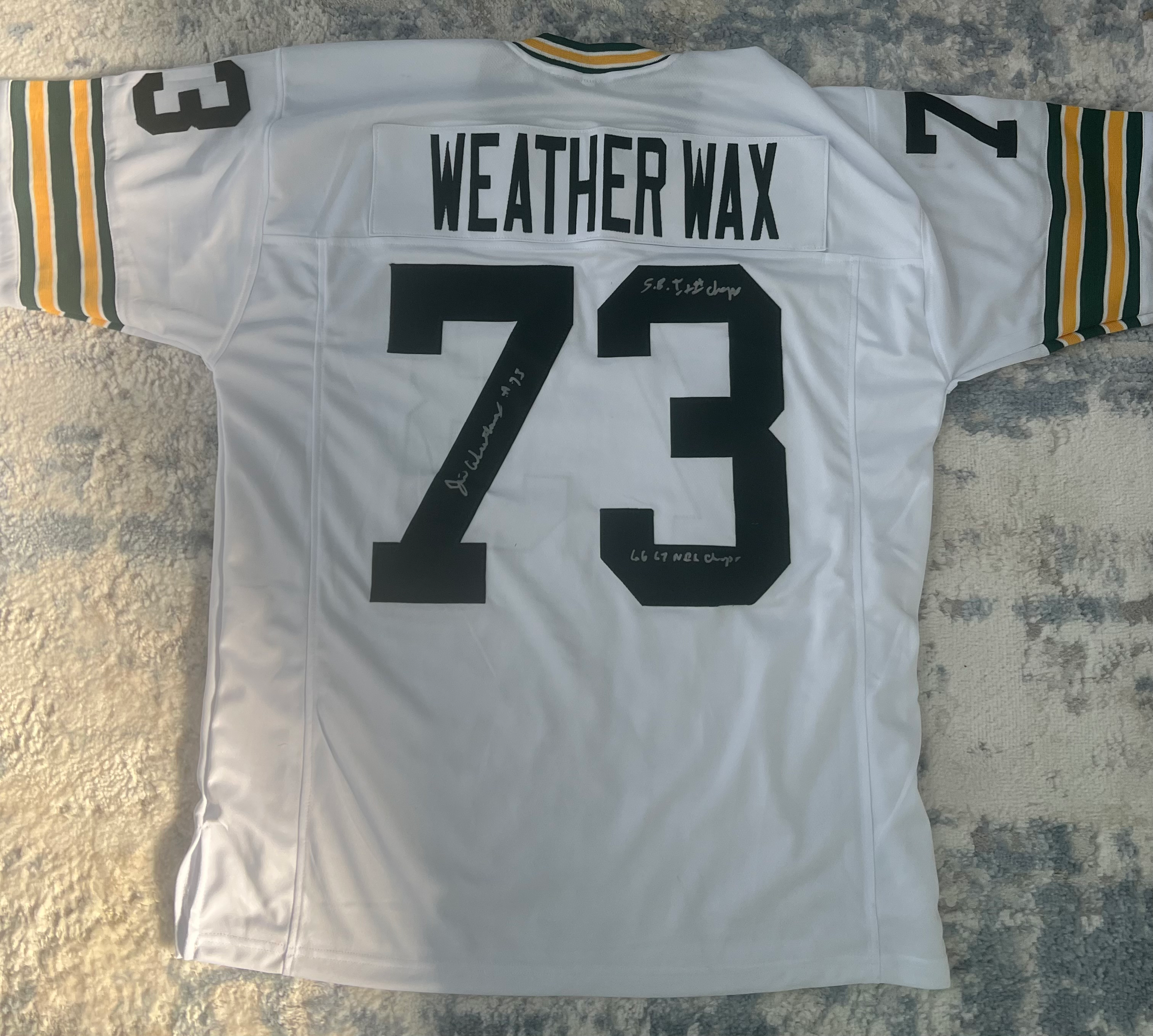 Autographed L White Classic Jersey by Jim Weatherwax SBI & SBII Champ