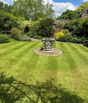 Freshly moawed lawn of a residential property