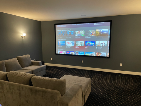 home theater, epson, screen innovations, denon, surround sound