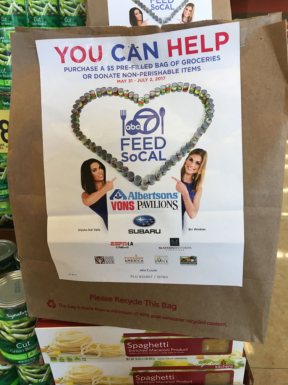 FeedSoCal Vons/Pavilions Grocery Donation Bag