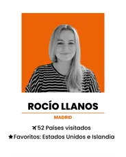 Rocío Llanos, agente de viajes en Wakea Travel. Ha visitado 52 países y sus destinos favoritos son EEUU e Islandia.