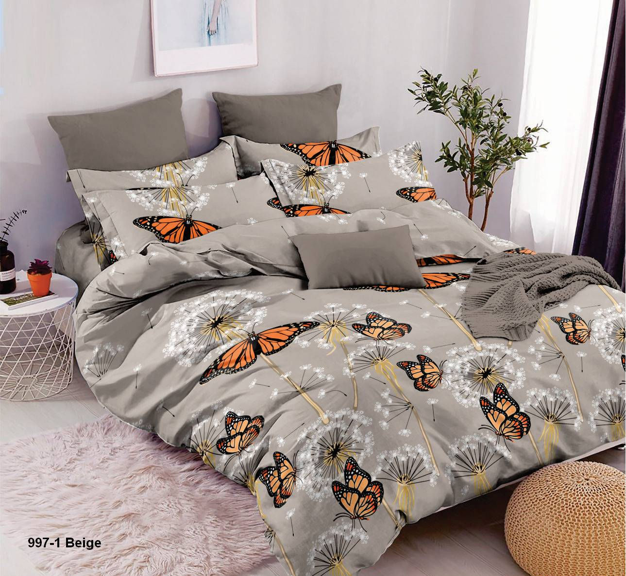 Комплект постільної білизни "Кульбаба бежева" бязь люкс