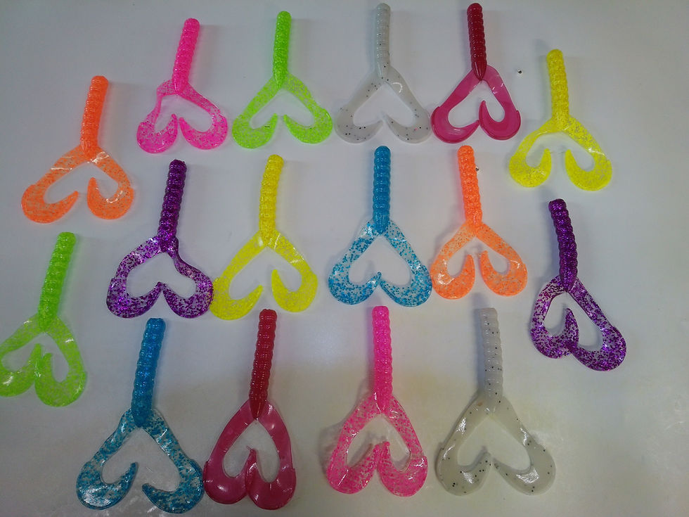 rainbow of colors on lures