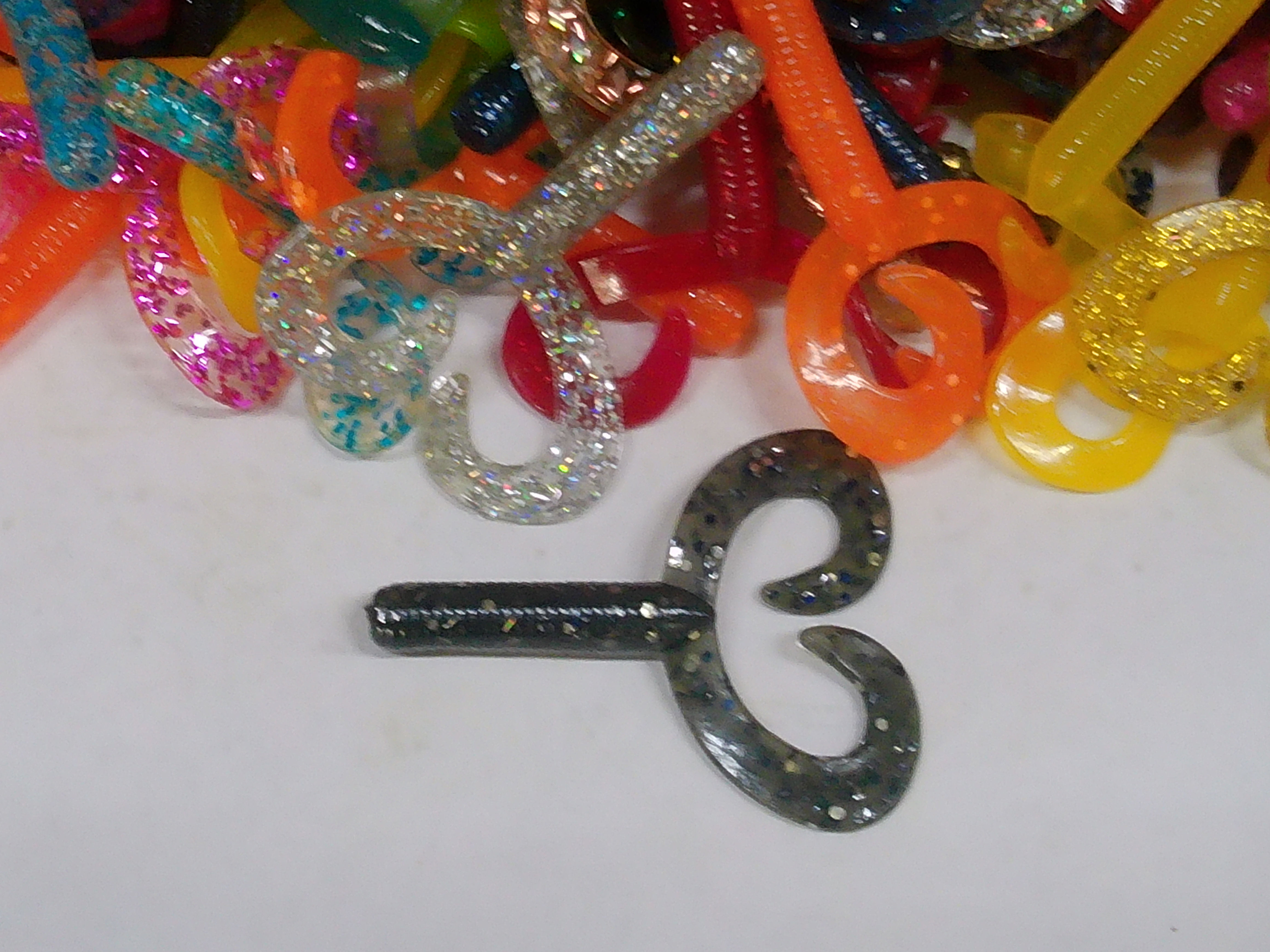 Assorted soft plastic fishing worms