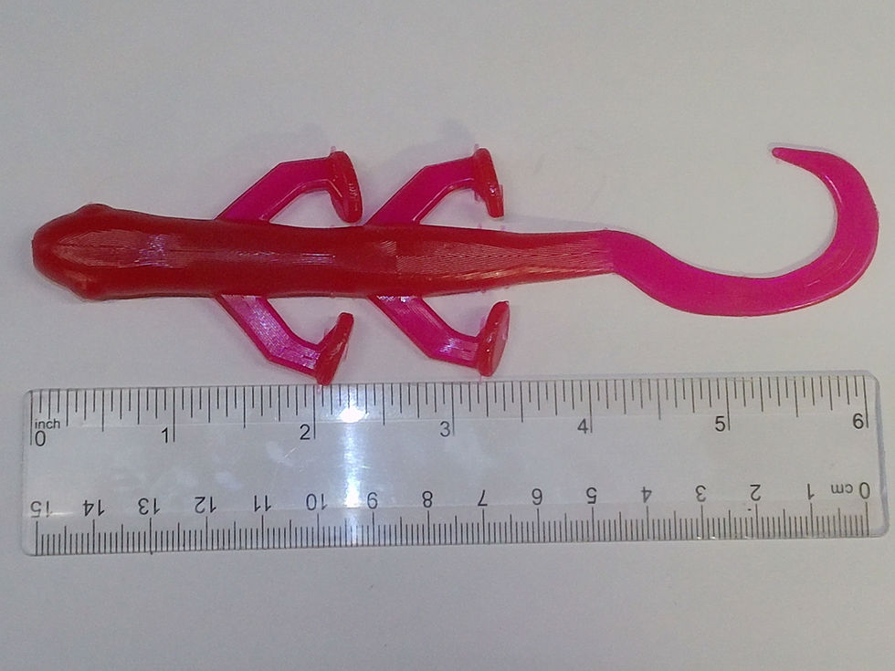 Red Lizard soft plastic fishing lure 