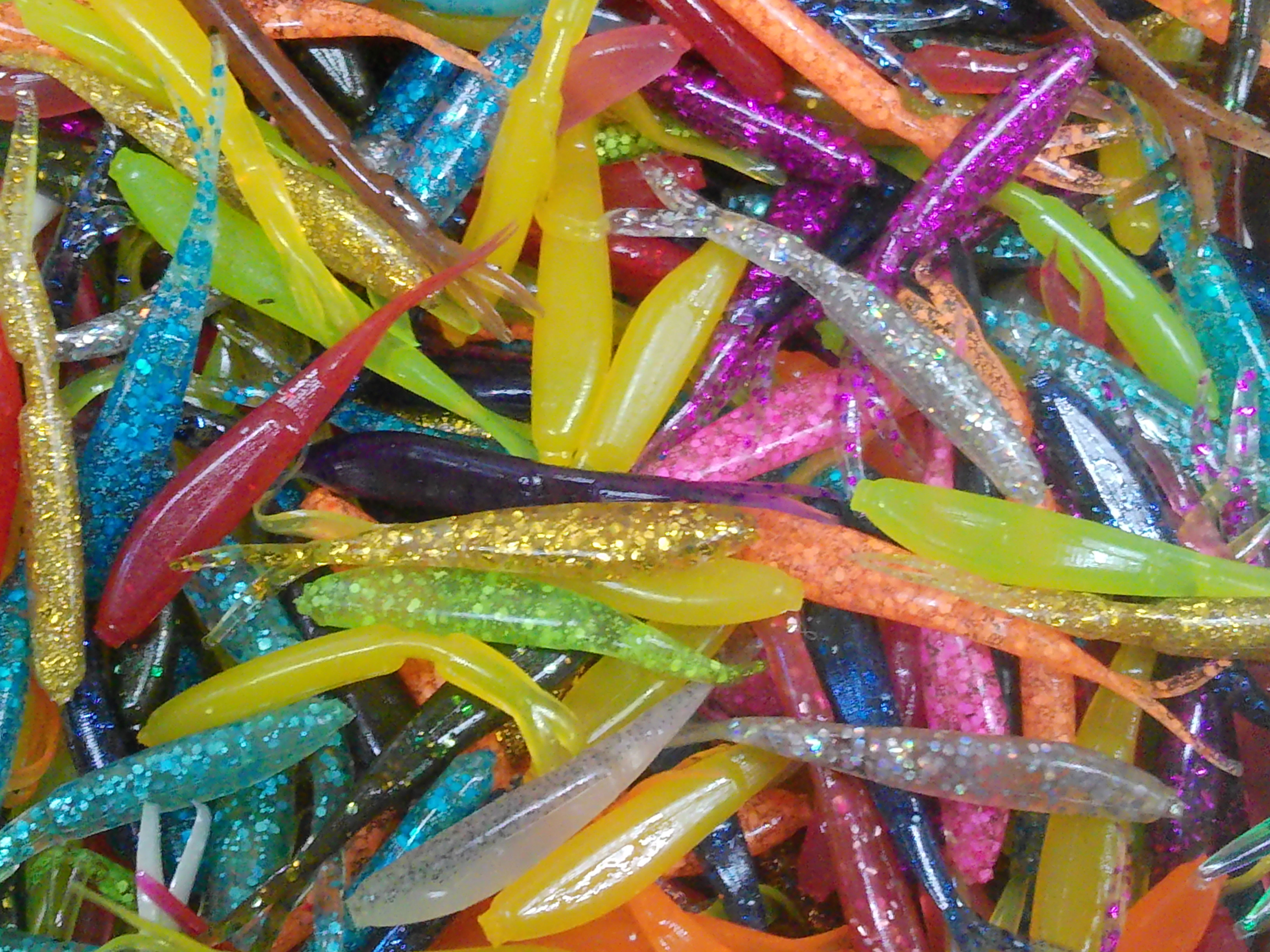 Assorted soft plastic crappie/trout worm lures