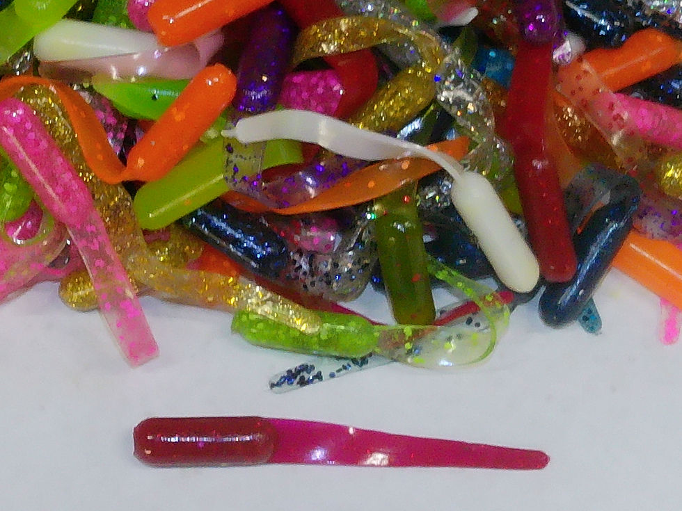 Assorted colors micro torpedo crappie/trout worms
