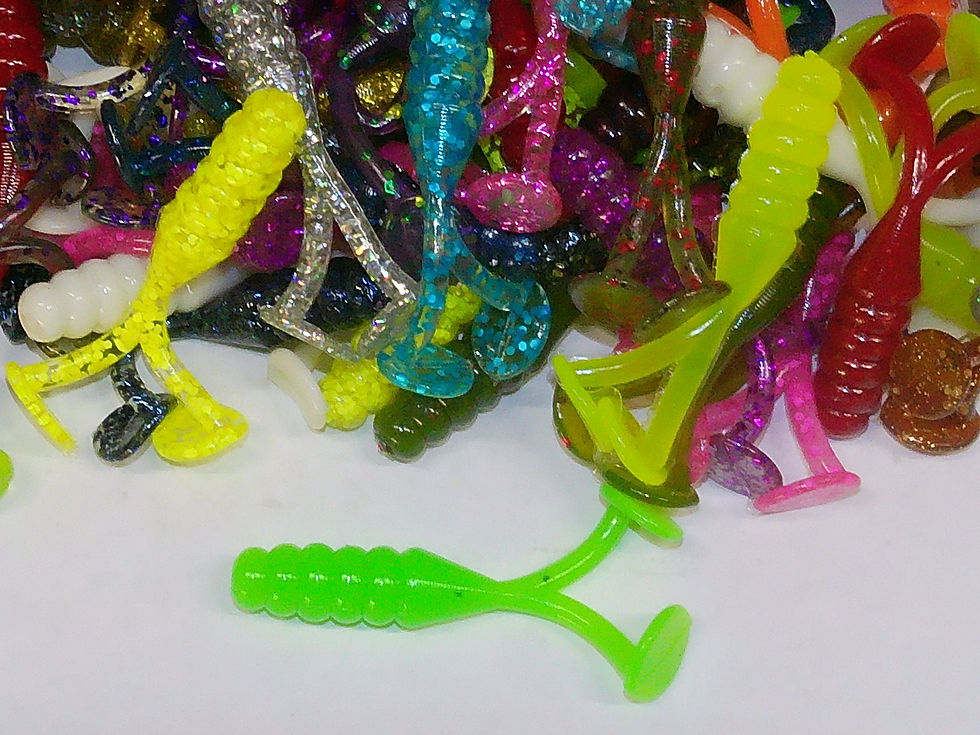 Assorted colored micro torpedo crappie trout worms