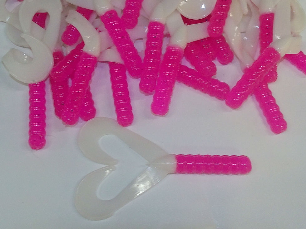 Curly Tail Pink Body White tails