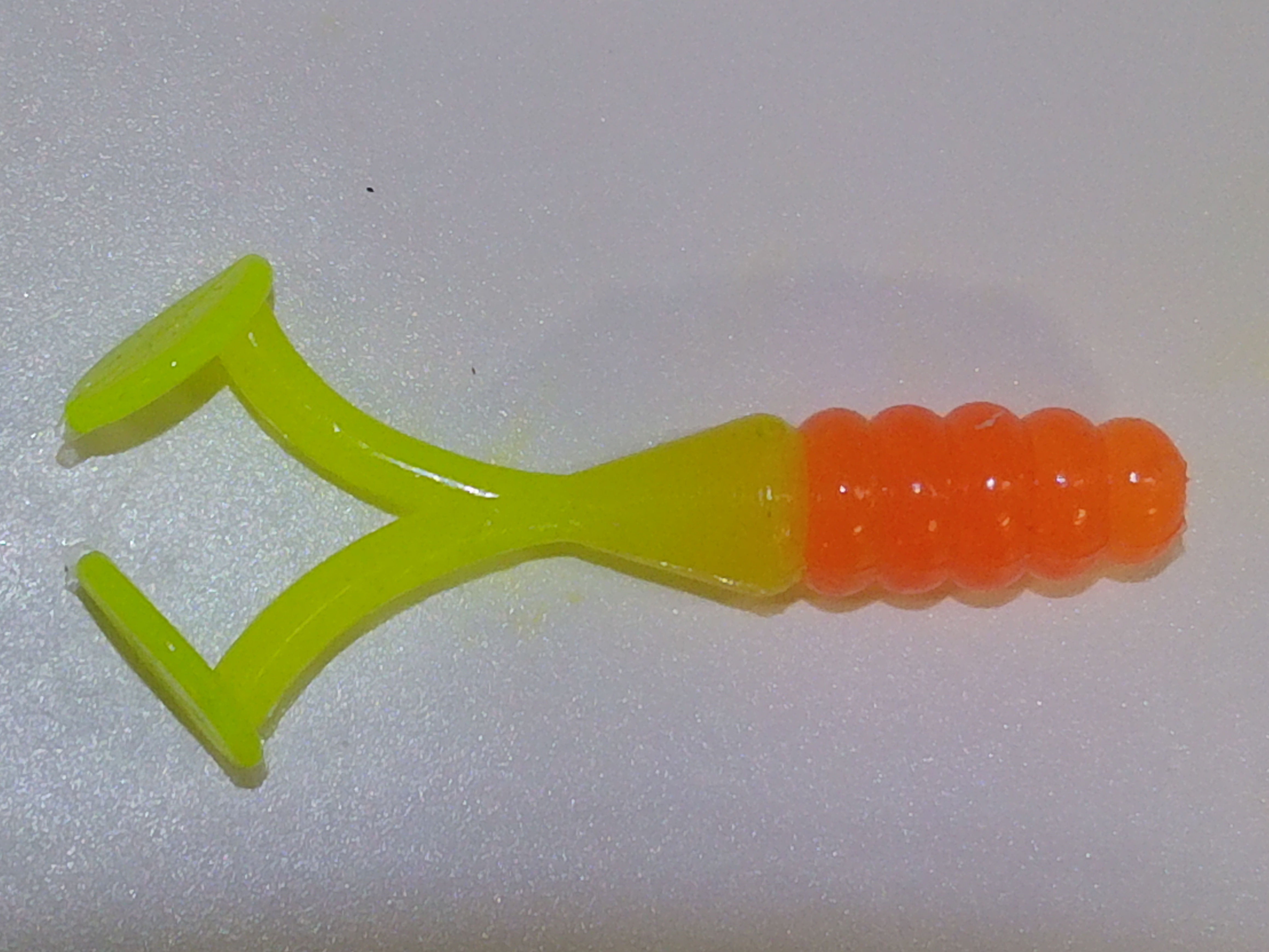 Chartreuse and Flo Orange fishing lure for gamefish