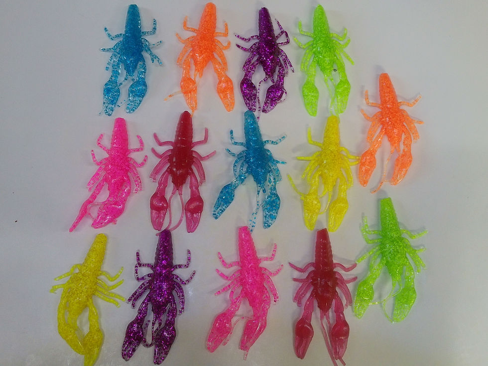 Pack of multicolored Crayfish Lures