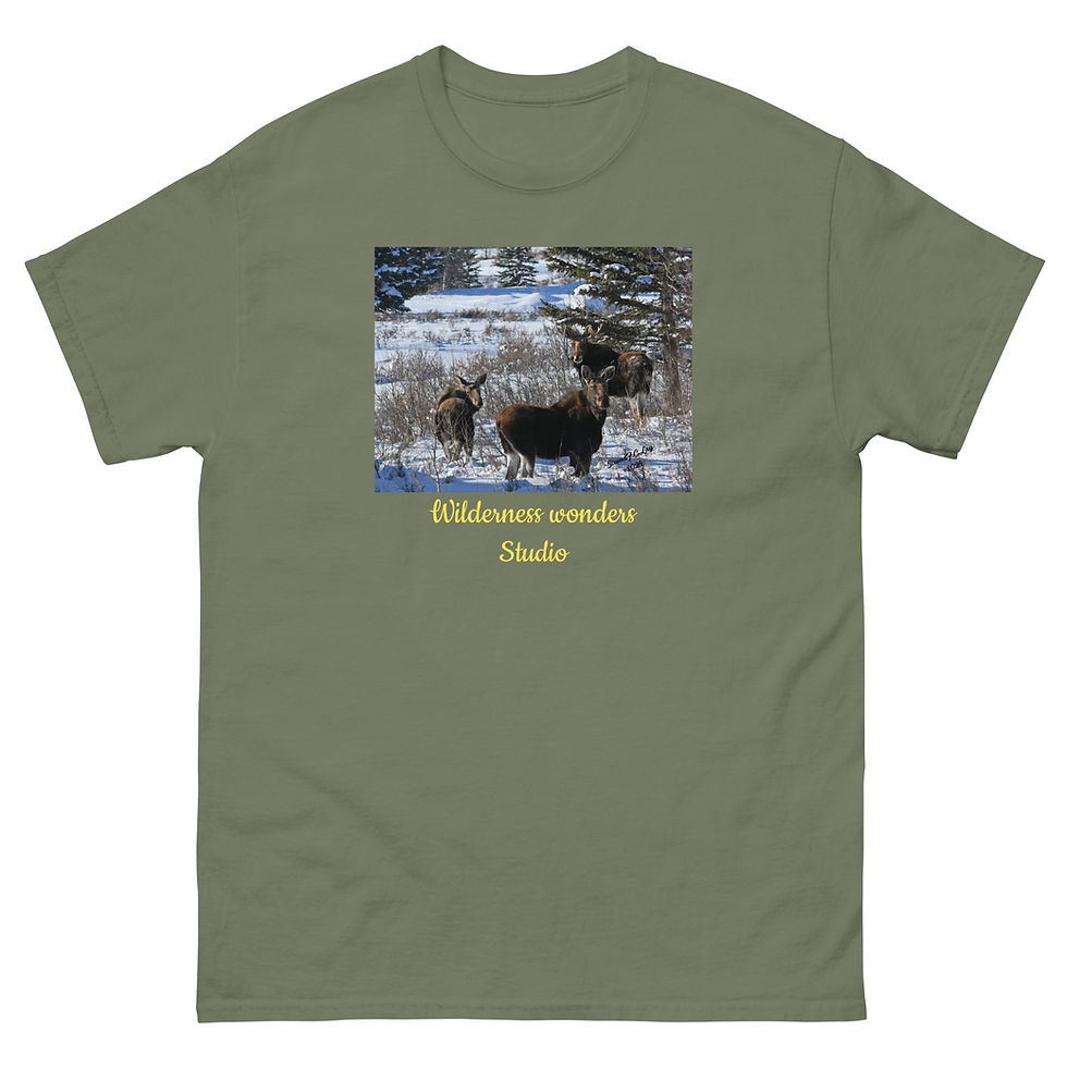 Thumbnail: #008 moose family Unisex classic tee