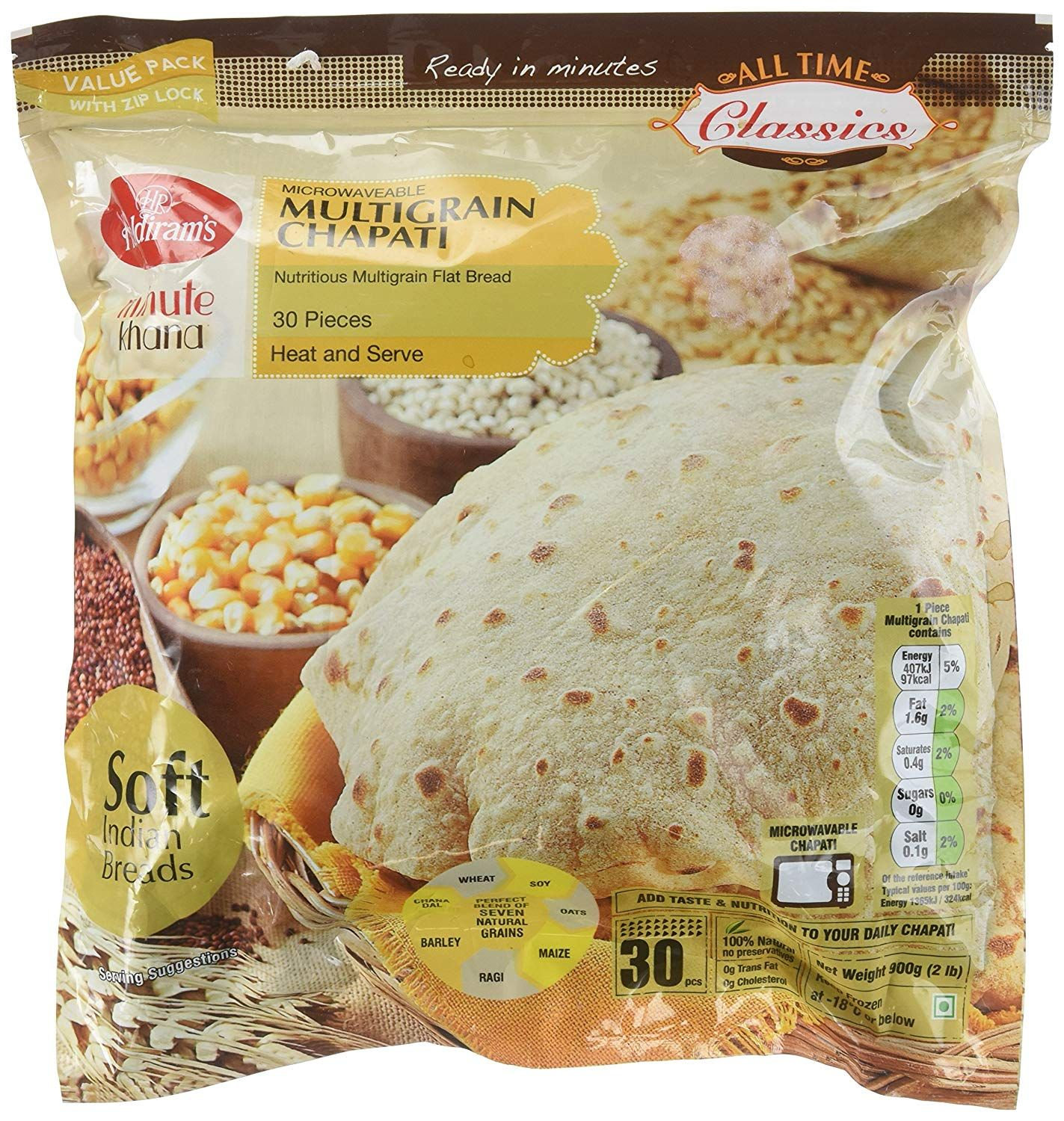 Haldiram Vpk Multi Grain Phulka Chapati 30pc Jtc Distribution