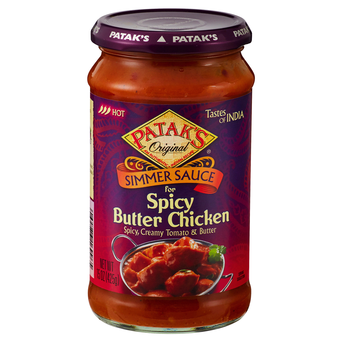 PATAK HOT & SPICY BUTTER CHICKEN SAUCE15 OZ