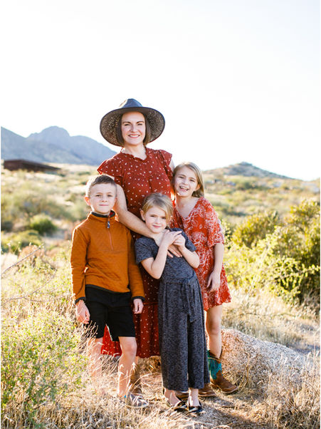 Desert Boho Autumn Fun - The Hoffman family in the fall Arizona Desert of Scottsdale