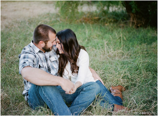 Romantic field engagement session in Scottsdale, Arizona with Ashley & Sean