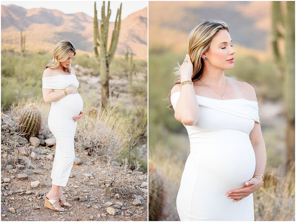 Maternity session portrait in the Arizona desert - Photo by Scottsdale photographer Jennifer Bowen